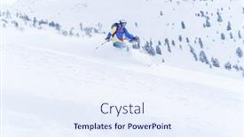  Presentation with winter sports - Slide set featuring photo-of-sports-man background and a sky blue colored foreground