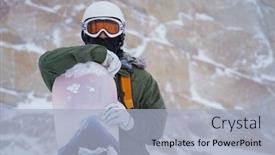  Presentation with snowboard - Slide deck consisting of photo-of-sports-man background and a light blue colored foreground