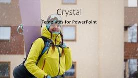  Presentation with snowboard - Cool new PPT theme with photo-of-sportswoman-with-snowboard backdrop and a lemonade colored foreground