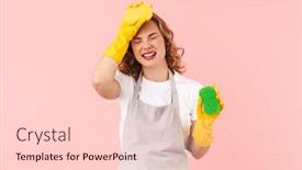  Presentation with stressed - Presentation consisting of photo-of-stressed-woman-housewife background and a lemonade colored foreground