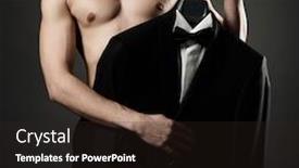  Presentation with black man - Cool new presentation theme with photo-of-stylish-man backdrop and a wine colored foreground