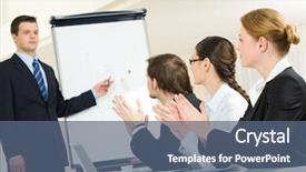  Presentation with whiteboard - Slide deck with photo of successful businessman standing background and a ocean colored foreground