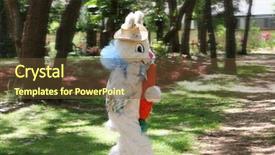  Presentation with hide - Slide deck with photo of the easter bunny running by on his way to hide eggs photo taken while panning to enhance action background and a tawny brown colored foreground