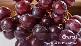  Presentation with grape - Cool new PPT theme with photo of the fresh red grape closeup backdrop and a tawny brown colored foreground