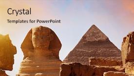  Presentation with ancient egypt mythology - Presentation theme featuring photo of the sphinx background and a lemonade colored foreground