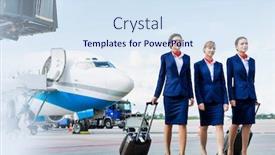  Presentation with flight - PPT layouts with photo-of-three-confident-flight background and a sky blue colored foreground