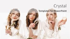  Presentation with tired - PPT theme having photo-of-tired-beautiful-bridesmaids background and a white colored foreground