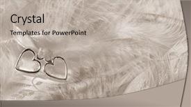  Presentation with blended - Beautiful slide deck featuring photo of two silver hearts backdrop and a mint green colored foreground