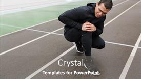  Presentation with knee - Colorful theme enhanced with photo-of-unhappy-strong-sportsman backdrop and a gray colored foreground