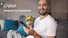  Presentation with bachelor - Audience pleasing PPT theme consisting of photo of unshaved bachelor 30s backdrop and a gray colored foreground