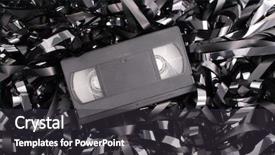  Presentation with navy video - Theme with photo of video mess background and a dark gray colored foreground