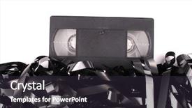  Presentation with tape - Theme featuring photo of video tape damaged background and a wine colored foreground