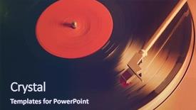  Presentation with vinyl - Cool new presentation with photo of vintage vinyl record backdrop and a navy blue colored foreground