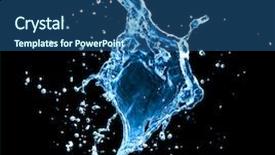  Presentation with water splash - Beautiful presentation design featuring photo of water splash isolated backdrop and a ocean colored foreground