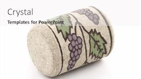  Presentation with cork - Colorful slide set enhanced with photo-of-wine-cork-colored backdrop and a white colored foreground