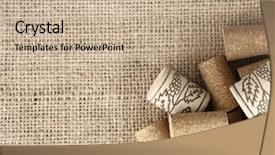  Presentation with wine - Cool new PPT theme with photo of wine corks background backdrop and a mint green colored foreground