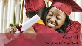  Presentation with graduation - Presentation design featuring photo-of-woman-hugging-boyfriend background and a red colored foreground