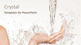  Presentation with women body - PPT theme with photo-of-women-s-hands background and a sky blue colored foreground