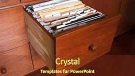  Presentation with cabinet - Colorful slide set enhanced with photo of wooden file cabinet backdrop and a tawny brown colored foreground