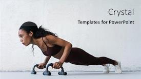  Presentation with photo - Colorful presentation design enhanced with photo-of-young-african-american backdrop and a light gray colored foreground