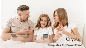  Presentation with family photo - PPT layouts enhanced with photo-of-young-caucasian-family background and a lemonade colored foreground