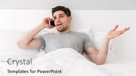  Presentation with linen - Cool new PPT theme with having important mobile call backdrop and a light gray colored foreground