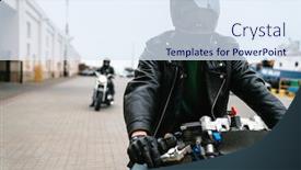  Presentation with sea port - Amazing slide deck having photo-of-young-caucasian-men backdrop and a sky blue colored foreground