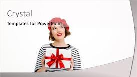  Presentation with cute - PPT theme enhanced with photo-of-young-cute-woman background and a white colored foreground