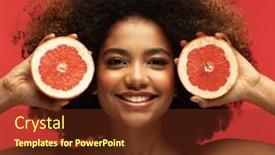  Presentation with dark skin - Presentation design having photo-of-young-dark-skin background and a tawny brown colored foreground