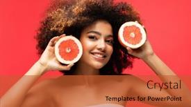  Presentation with dark skin - PPT theme featuring photo-of-young-dark-skin background and a red colored foreground