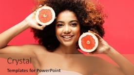  Presentation with skin color - Presentation theme consisting of photo-of-young-dark-skin background and a coral colored foreground