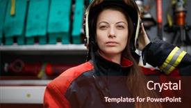  Presentation with long hair - Theme consisting of photo of young fire woman background and a tawny brown colored foreground