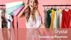  Presentation with photo - PPT layouts with photo of young girl standing background and a coral colored foreground