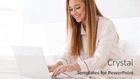  Presentation with pajama - Theme consisting of photo-of-young-joyful-woman background and a lemonade colored foreground