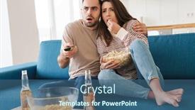  Presentation with snacks - Presentation having photo-of-young-scared-couple background and a ocean colored foreground