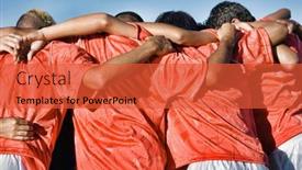  Presentation with soccer - Theme having photo-of-young-soccer-players background and a red colored foreground