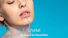  Presentation with clean water - Cool new PPT theme with photo-of-young-woman backdrop and a teal colored foreground