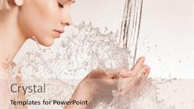  Presentation with water treatment - Presentation theme consisting of photo-of-young-woman background and a lemonade colored foreground