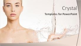  Presentation with water treatment - PPT layouts having photo-of-young-woman background and a sky blue colored foreground