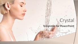  Presentation with water treatment - PPT theme enhanced with photo-of-young-woman background and a cream colored foreground