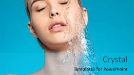  Presentation with water treatment - PPT theme enhanced with photo-of-young-woman background and a teal colored foreground