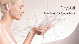  Presentation with water treatment - Beautiful PPT theme featuring photo-of-young-woman backdrop and a sky blue colored foreground