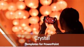  Presentation with take - PPT theme having photo on cellphone under red background and a tawny brown colored foreground