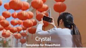  Presentation with take - Slide deck featuring photo on cellphone with red background and a violet colored foreground