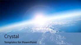  Presentation with chernobyl nuclear power plant view - Theme having a blue phalaenopsis orchid background and a black colored foreground