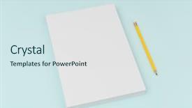  Presentation with brochure - Beautiful presentation theme featuring photo realism - blank flyer poster brochure mockup backdrop and a sky blue colored foreground