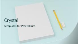  Presentation with brochure - Audience pleasing slide deck consisting of photo realism - blank flyer poster brochure mockup backdrop and a sky blue colored foreground