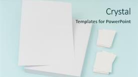  Presentation with brochure - Audience pleasing slides consisting of photo realism - blank flyer poster brochure mockup backdrop and a sky blue colored foreground