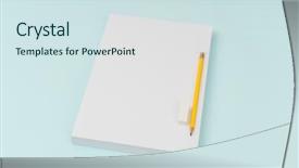  Presentation with brochure - Beautiful presentation theme featuring photo realism - blank flyer poster brochure mockup backdrop and a sky blue colored foreground