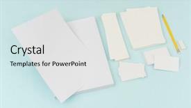  Presentation with blue business - Colorful slides enhanced with photo realism - blank flyer poster brochure mockup backdrop and a white colored foreground